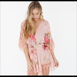 Peach Fringe Robe
